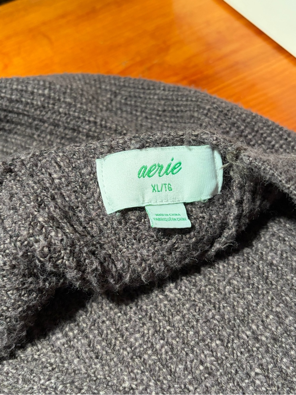 Aerie Ballet Back Sweater | XL | Charcoal Gray | Open Back Knit Pullover - Picture 5 of 5